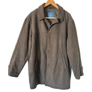 Joseph and Lyman Mens Brown Coat Dress Wool Overcoat Cashmere Blend Size L Heavy